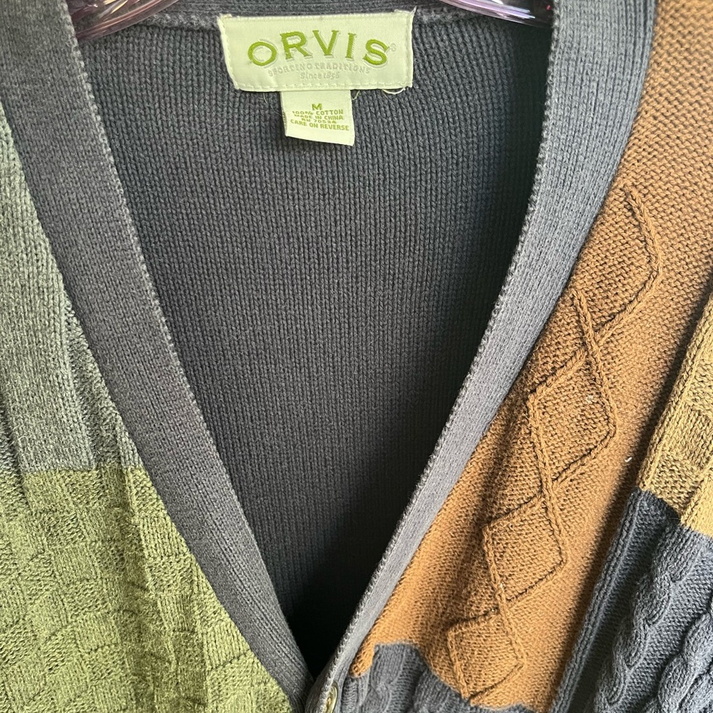 Orvis Patchwork Cardigan Sweater - image 2